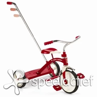RadioFlyer Classic Red Tricycle Met Duwstang - Afbeelding 2