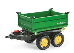 RollyToys Mega Trailer John Deere 3-zijdige Kipper Aanhanger