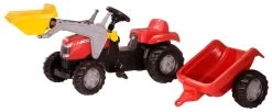 Rollykid Massey Ferguson Voorlader En Aanhangwagen Traptractor