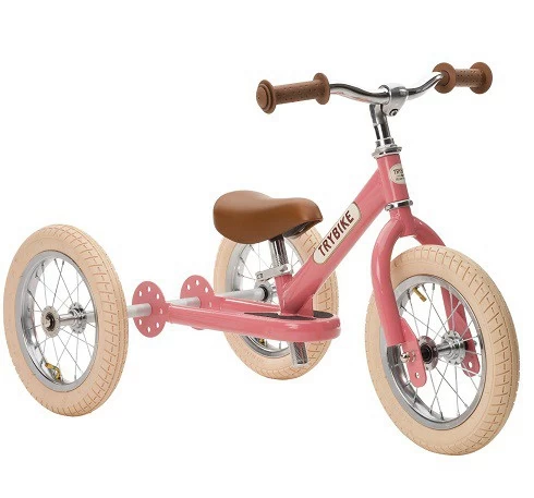 Trybike Steel Pink 2-in-1 Loopfiets Vintage Roze